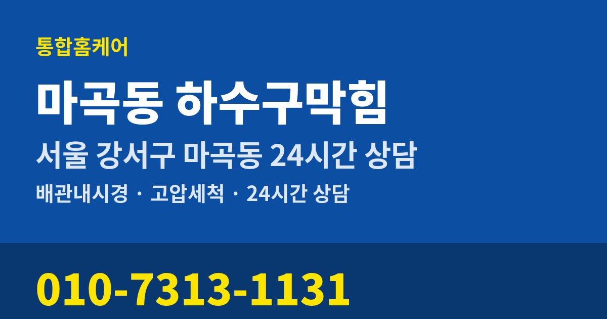 마곡동 하수구막힘 통합홈케어 010-7313-1131