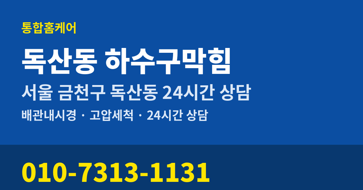 독산동 하수구막힘 통합홈케어 010-7313-1131