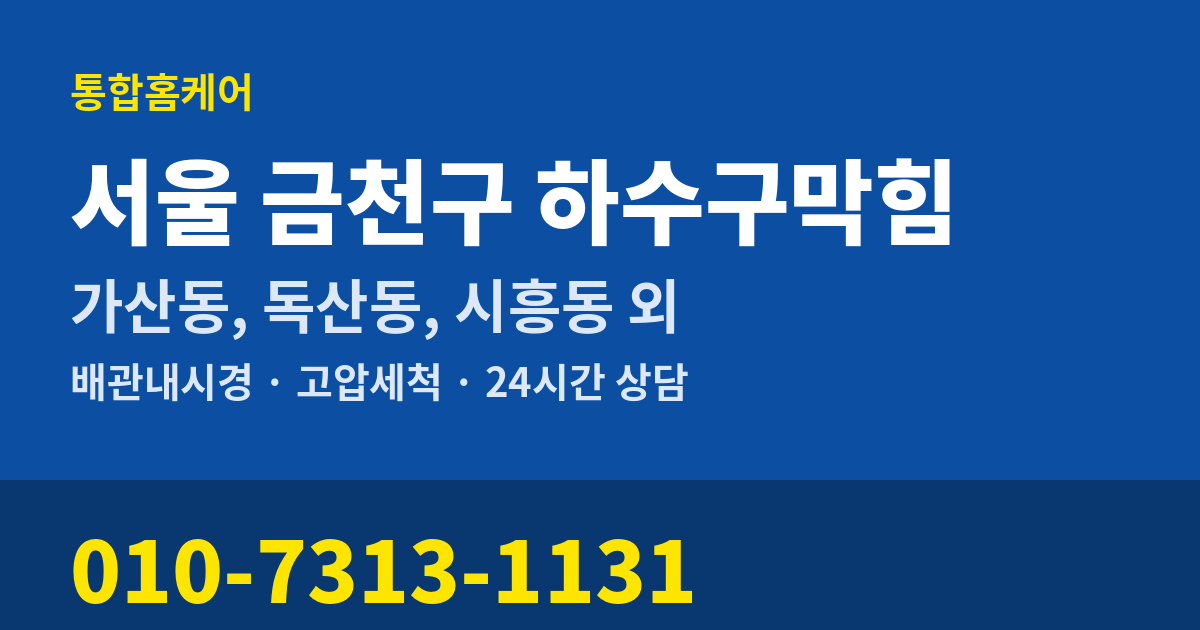 서울 금천구 하수구막힘 통합홈케어 010-7313-1131