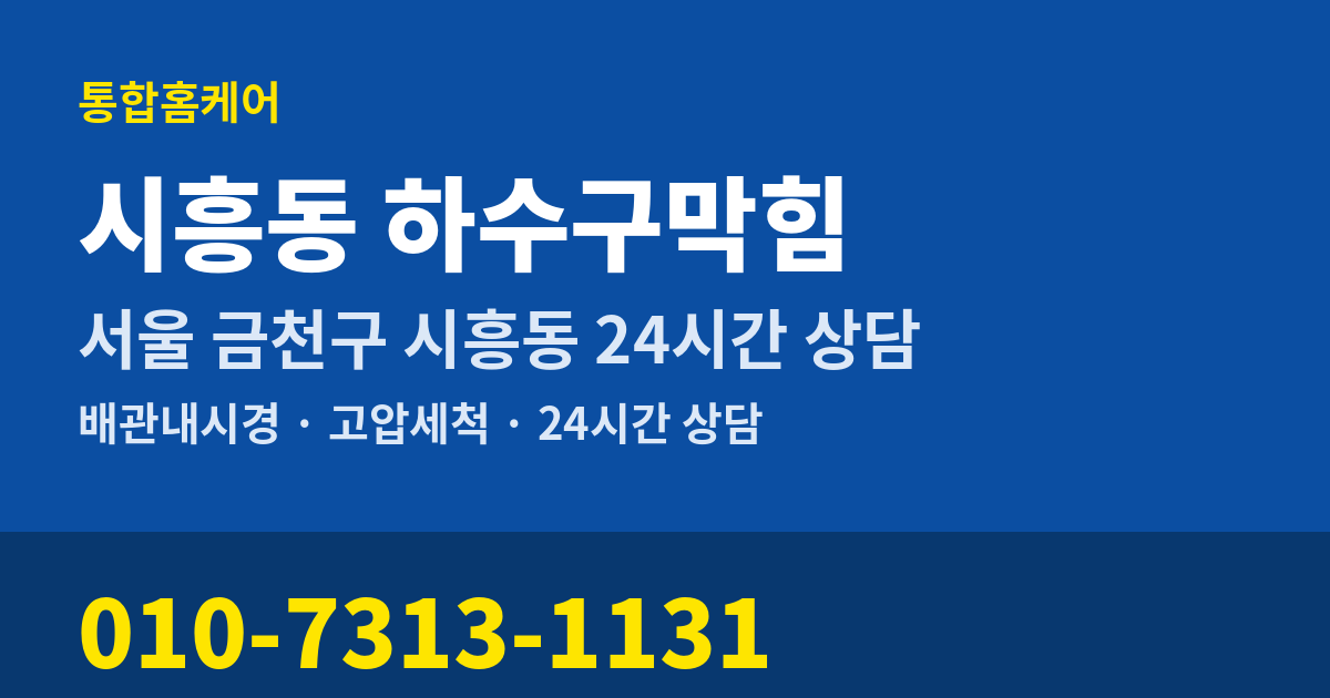 시흥동 하수구막힘 통합홈케어 010-7313-1131