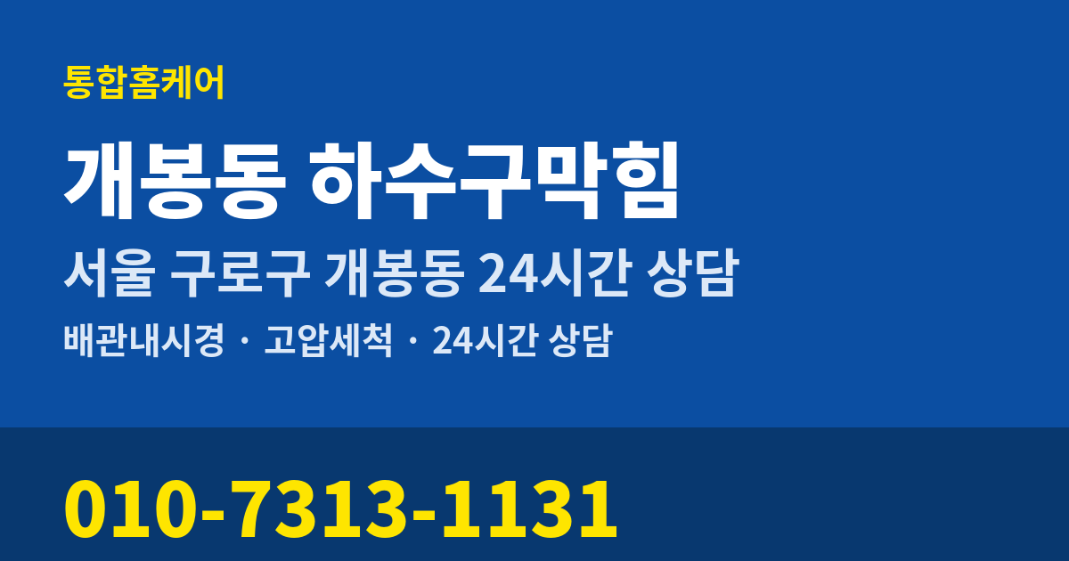 개봉동 하수구막힘 통합홈케어 010-7313-1131
