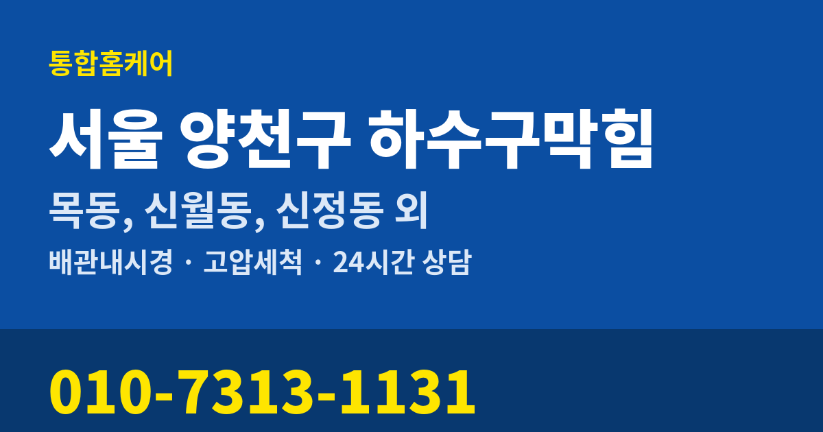 서울 양천구 하수구막힘 통합홈케어 010-7313-1131
