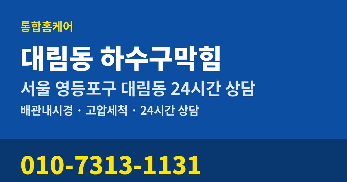 대림동 하수구막힘 통합홈케어 010-7313-1131